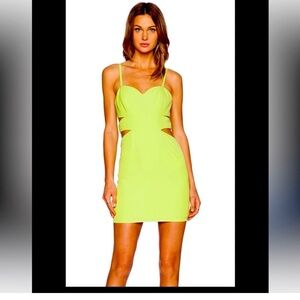 NBD Lime Green Cut-Out Dress